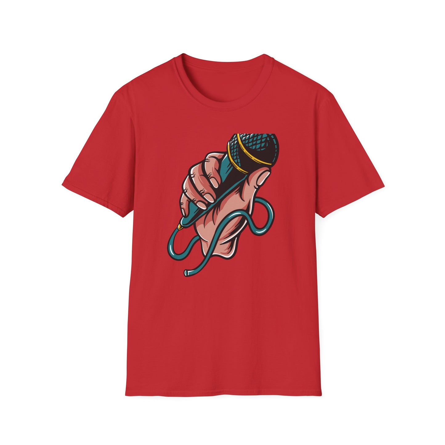 Vibrant Mic Hand T-Shirt: Iconic Design for Singers, Musicians & Music Lovers | Express Your Passion
