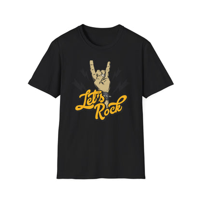 Epic Let's Rock On T-Shirt - Electrifying Rock N Roll Hand Sign Tee for Music Lovers & Concerts | Dynamic Spiked Wristband Design