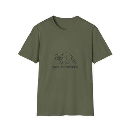 Hilarious 'Snacks Are Mandatory' Bear T-Shirt - Funny Foodie Tee for Snack Lovers & Bear Fans - Ultimate Comfy Gift