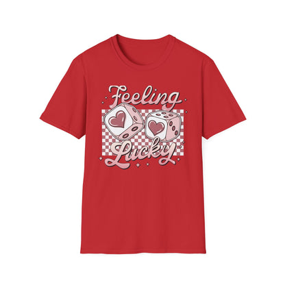Sweet Feeling Lucky Dice & Hearts T-Shirt - Trendy Kawaii Love Charm Tee for Women & Teens