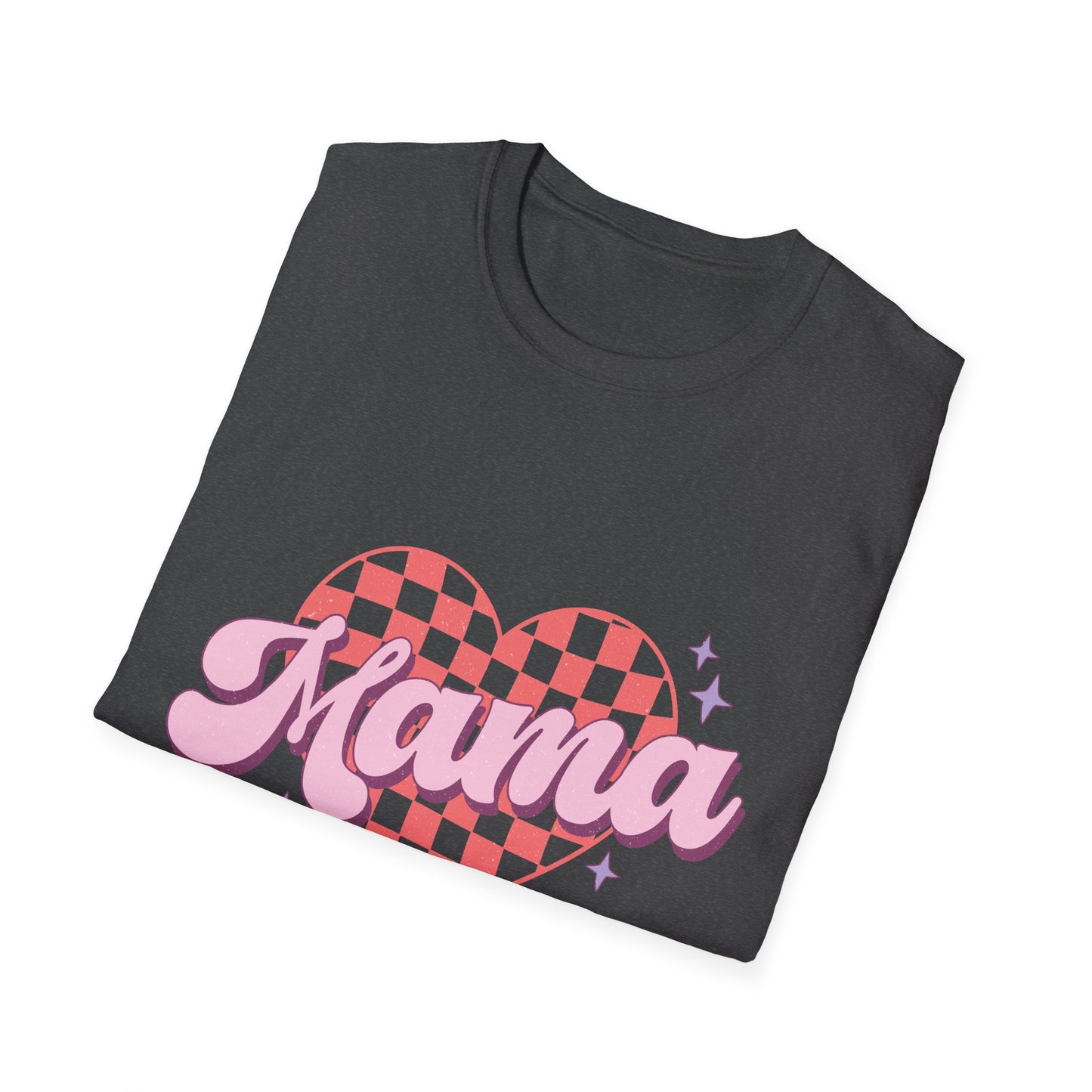 Groovy Mama T-Shirt - Retro Checkerboard Heart Design for Chic Moms | Trendy Mother's Day Gift Tee