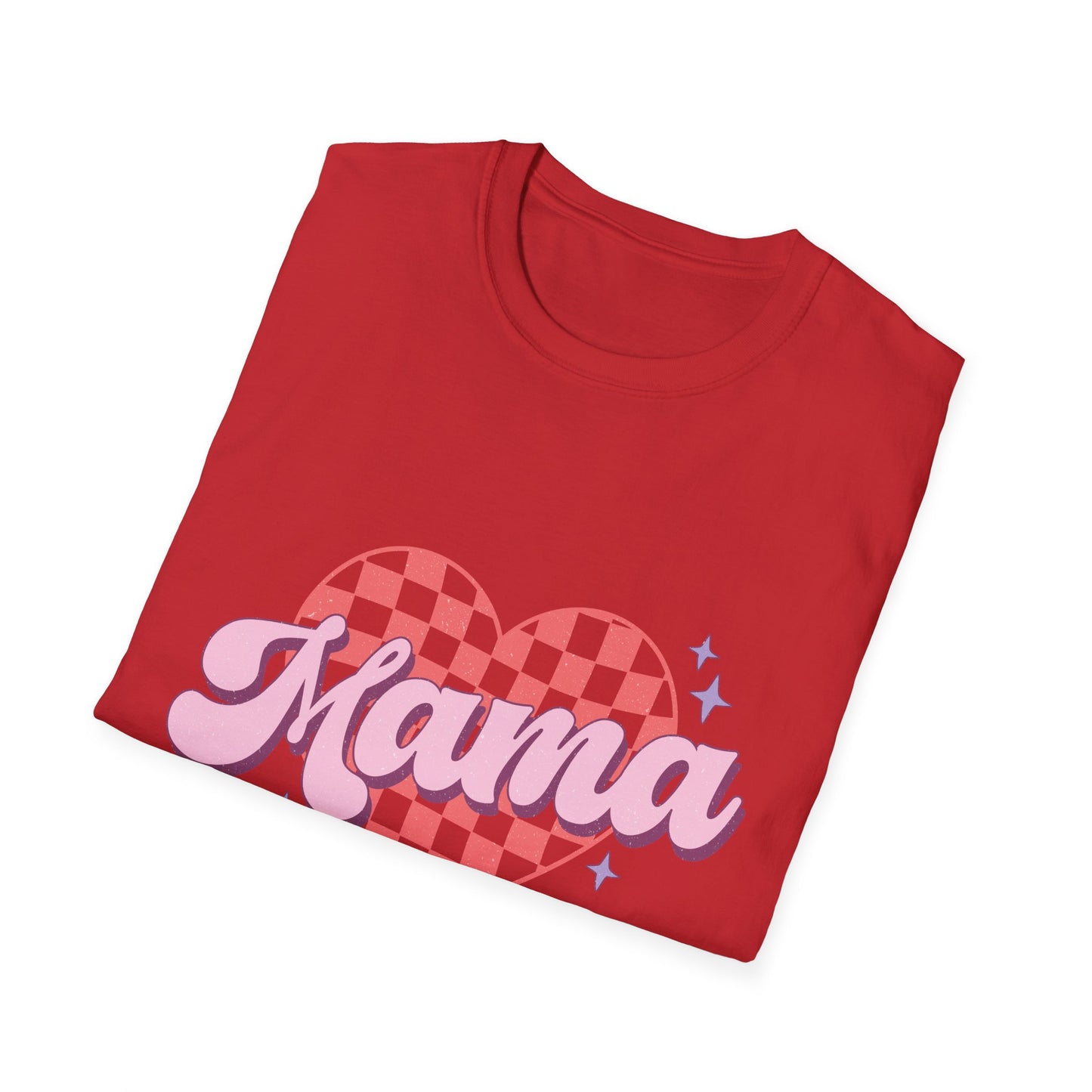 Groovy Mama T-Shirt - Retro Checkerboard Heart Design for Chic Moms | Trendy Mother's Day Gift Tee
