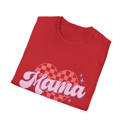 Groovy Mama T-Shirt - Retro Checkerboard Heart Design for Chic Moms | Trendy Mother's Day Gift Tee
