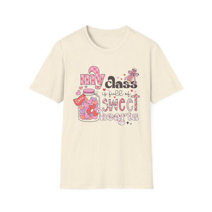 Adorable Teacher Valentine's Day T-Shirt - My Class Is Full of Sweethearts - Cute Love Heart Educator Gift Tee