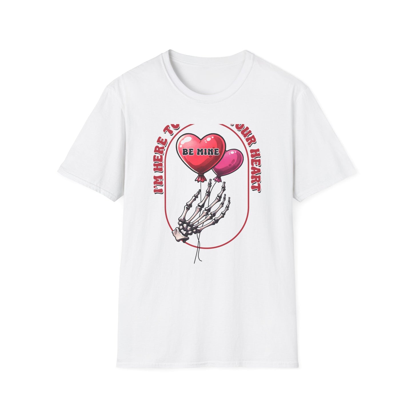 Edgy 'Steal Your Heart' T-Shirt | Skeleton Hand & Heart Balloons | Unique Valentine's Day Love Tee for Couples