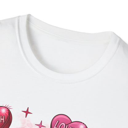 Vibrant 'You Are' Empowering T-Shirt | Self-Love Conversation Hearts & Leopard Print Tee for Women & Girls | Positive Affirmation Gift