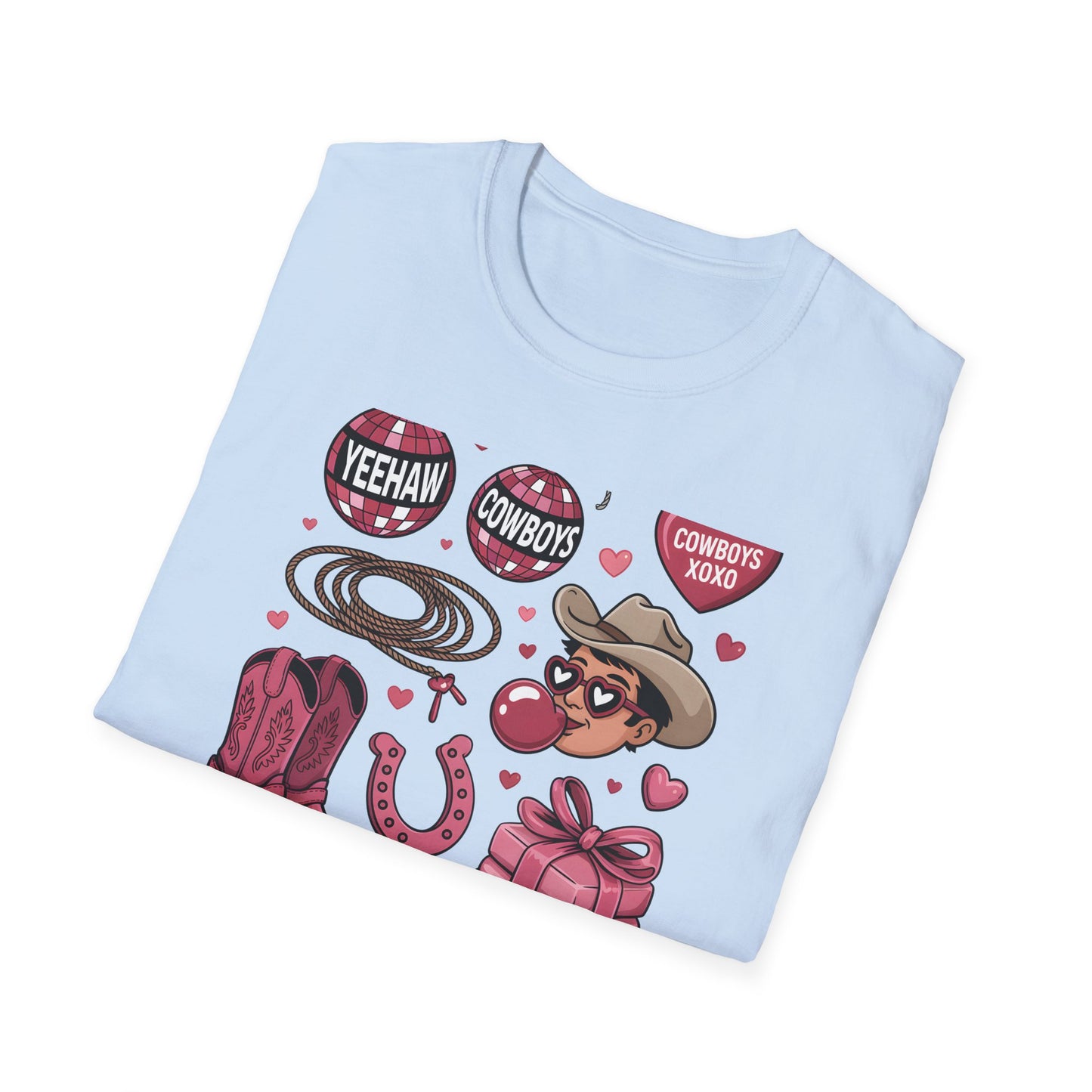 Howdy Valentine Cowboy T-Shirt | Sweet Western Love & YEEHAW Disco Heart Tee for Her | Unique Valentine's Day Gift