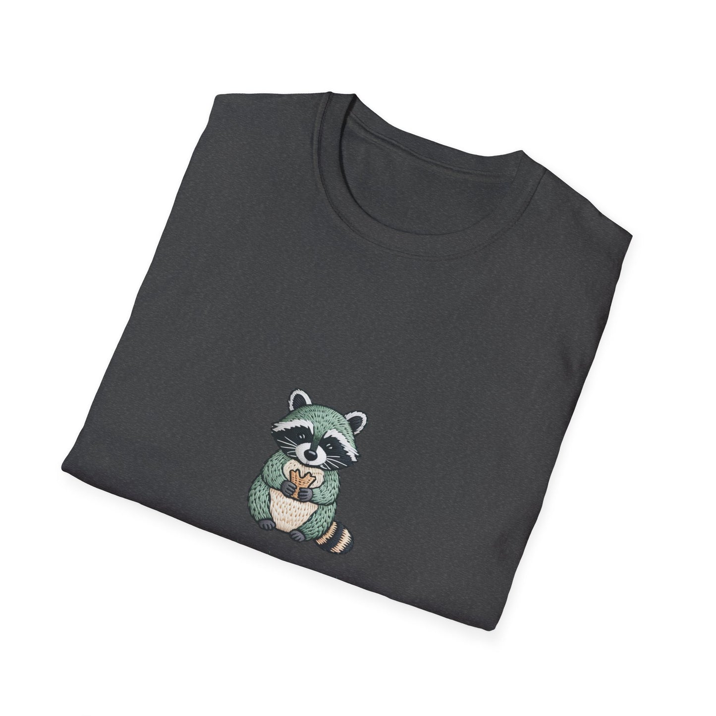 Irresistible Snack Dependent Raccoon T-Shirt - Hilarious Foodie Animal Tee for Ultimate Comfort & Style