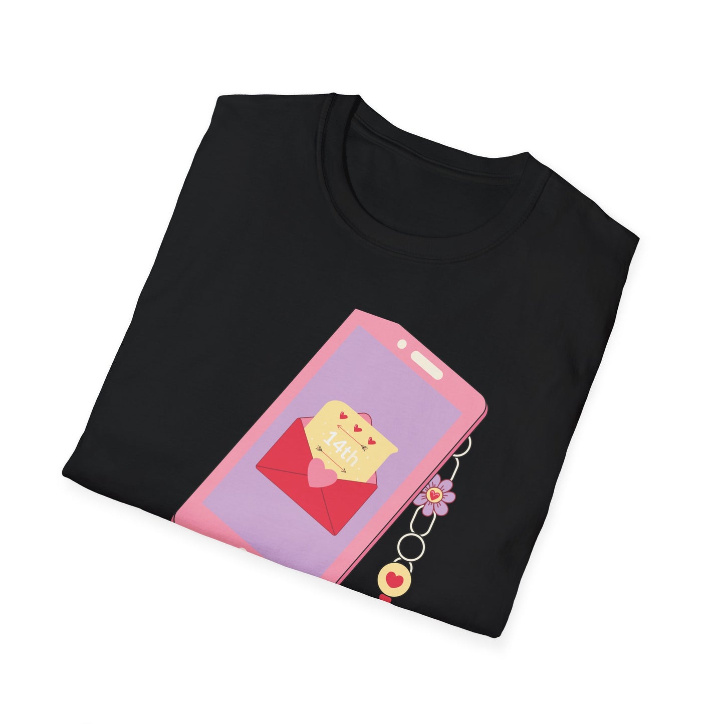 Sweet 'Call Me' Valentine's Day T-Shirt | Retro Love Letter Phone Tee | Adorable Romantic Gift for Her & Him