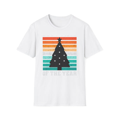Retro Christmas Tree T-Shirt | "Best Time of the Year" Festive Tee | Vintage Holiday Stripes Xmas Gift