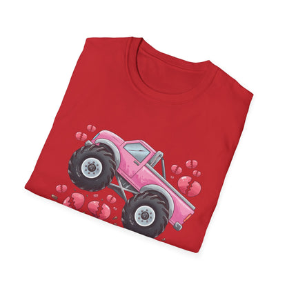Epic Heart Crusher Monster Truck T-Shirt | Anti-Valentine's Day Breakup Tee | Sarcastic Love Humor Top