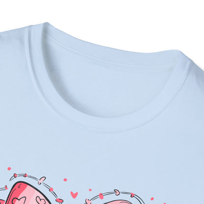 Sweet Cherries & Heart Bow T-Shirt | Adorable Pink Love Design Tee for Women - Perfect Gift
