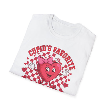 Adorable Cupid's Favorite Teacher T-Shirt - Sweet Valentine's Day Gift for Educators | Retro Heart Love Tee
