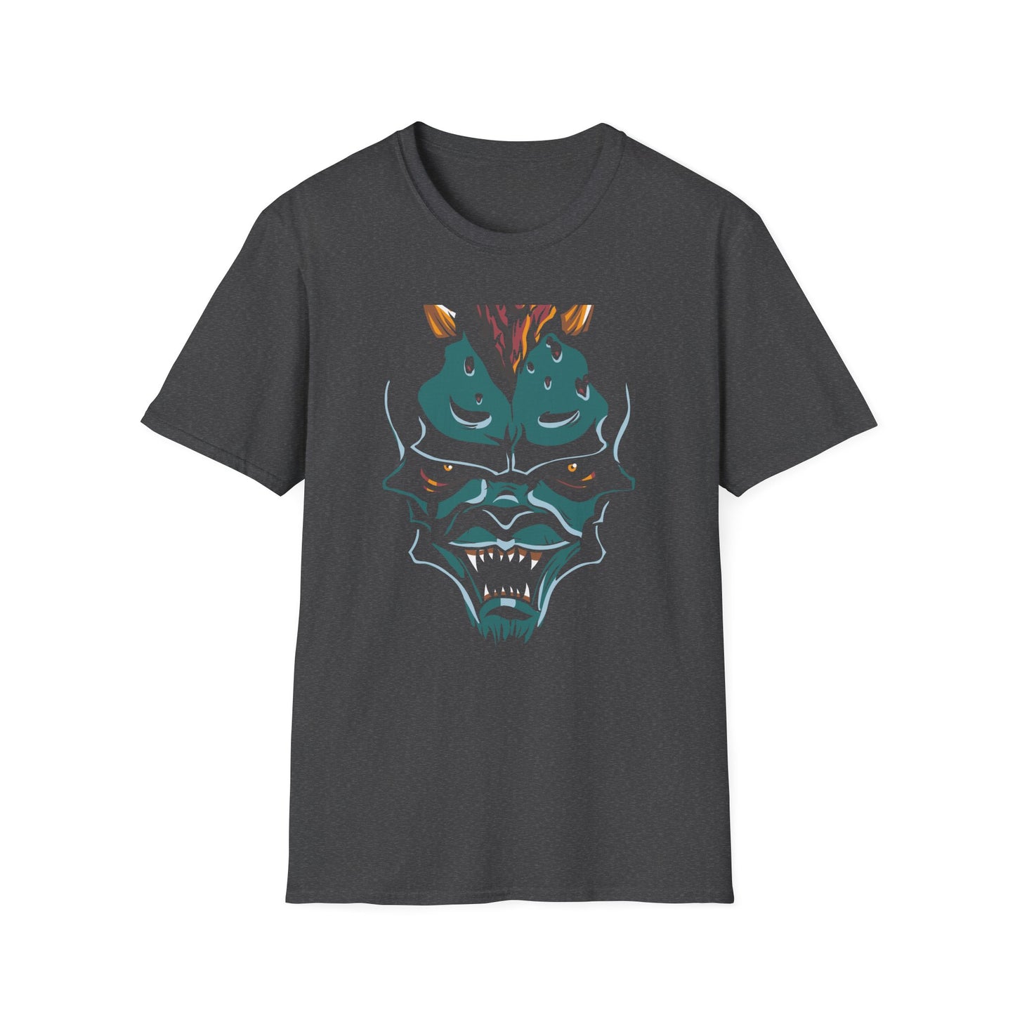 Unleashed Fiery Demon T-Shirt: Epic Monster Face Graphic Tee for Goth, Fantasy & Edgy Style Lovers | Bold & Unique