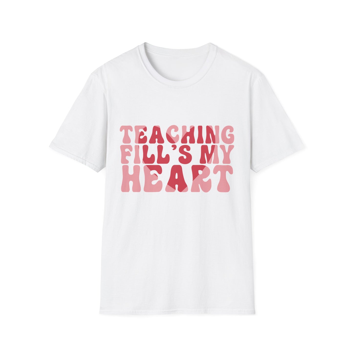 Inspiring Teacher T-Shirt: 'Teaching Fill's My Heart' Groovy Retro Educator Appreciation Tee - Perfect Gift!