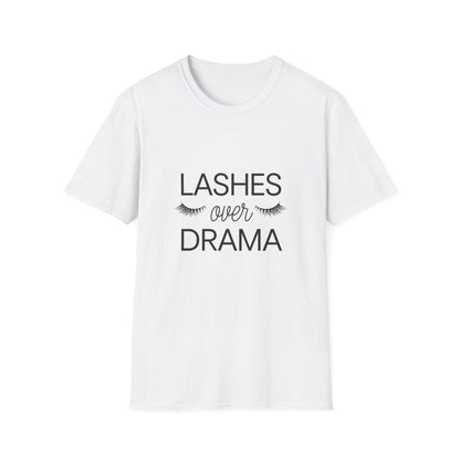 Fabulous "LASHES over DRAMA" T-shirt - Chic Eyelash Design Tee for Makeup Lovers & Beauty Queens - Empowering Gift