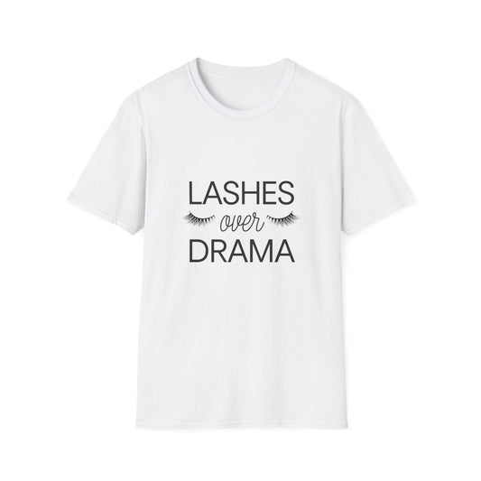 Fabulous "LASHES over DRAMA" T-shirt - Chic Eyelash Design Tee for Makeup Lovers & Beauty Queens - Empowering Gift