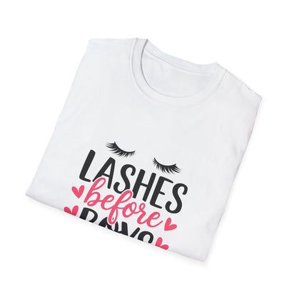 Charming 'Before' T-Shirt | Women's Getting Ready Tee with Eyelashes & Hearts | Perfect Bachelorette & Bridal Gift