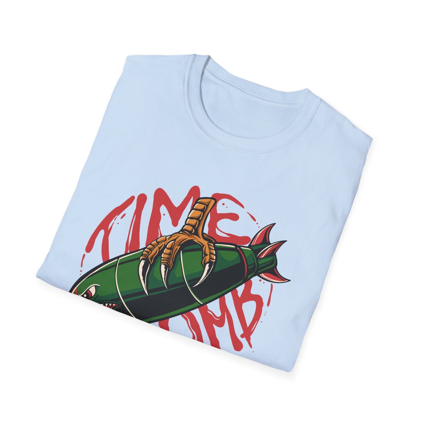 Bold Time Bomb Shark Missile T-Shirt | Edgy Tattoo Style Graphic Tee | Unleash Your Unique Statement