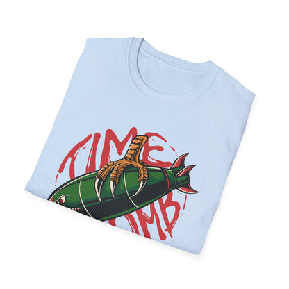 Bold Time Bomb Shark Missile T-Shirt | Edgy Tattoo Style Graphic Tee | Unleash Your Unique Statement