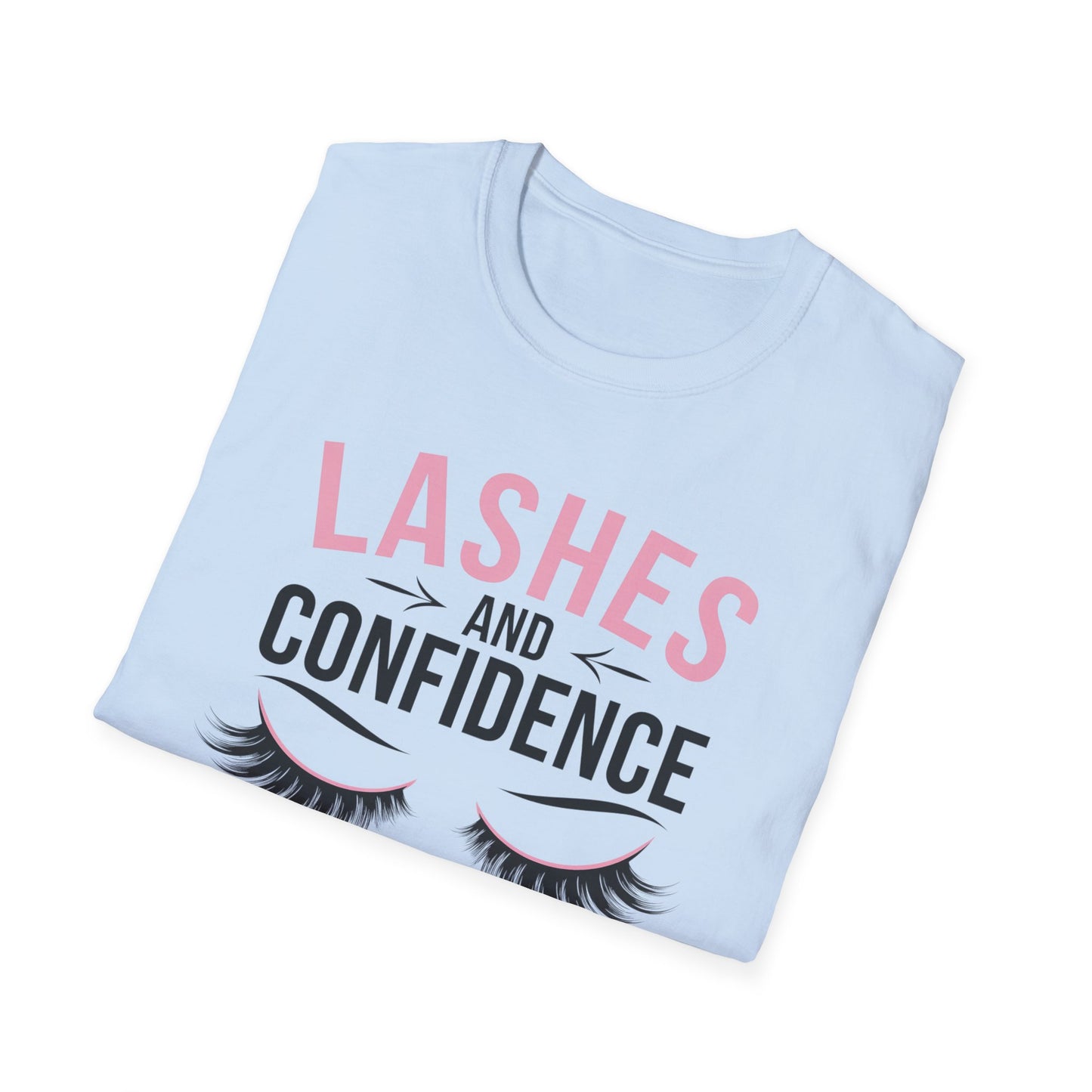 Empowering Lashes & Confidence Only T-Shirt | Chic Beauty Lover Tee Gift for Lash Techs & Women