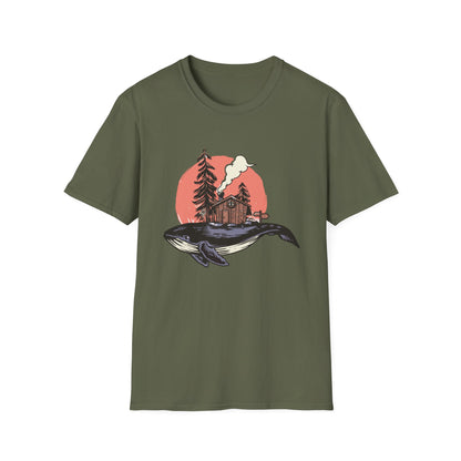 Breathtaking Whale Cabin T-Shirt | Enchanting Fantasy Art Tee for Nature Lovers & Dreamers