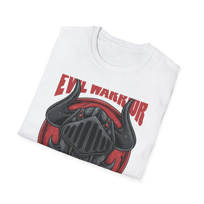 Epic Evil Warrior Horned Helmet T-Shirt | Menacing Dark Fantasy Skull Tee | Gamer Goth Apparel