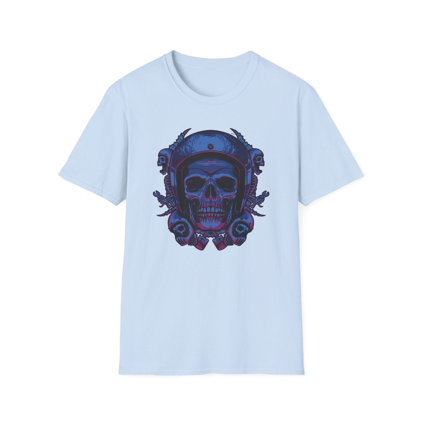 Epic Biker Skull T-Shirt | Mechanic Engine Design | Vintage Motorcycle Hot Rod Graphic Tee | Rebel Rider Gift