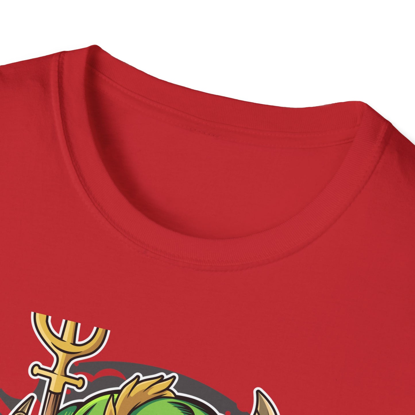 Wicked Mischievous Green Imp T-Shirt | Cool Cartoon Devil with Trident & Checkered Pants | Edgy Graphic Tee