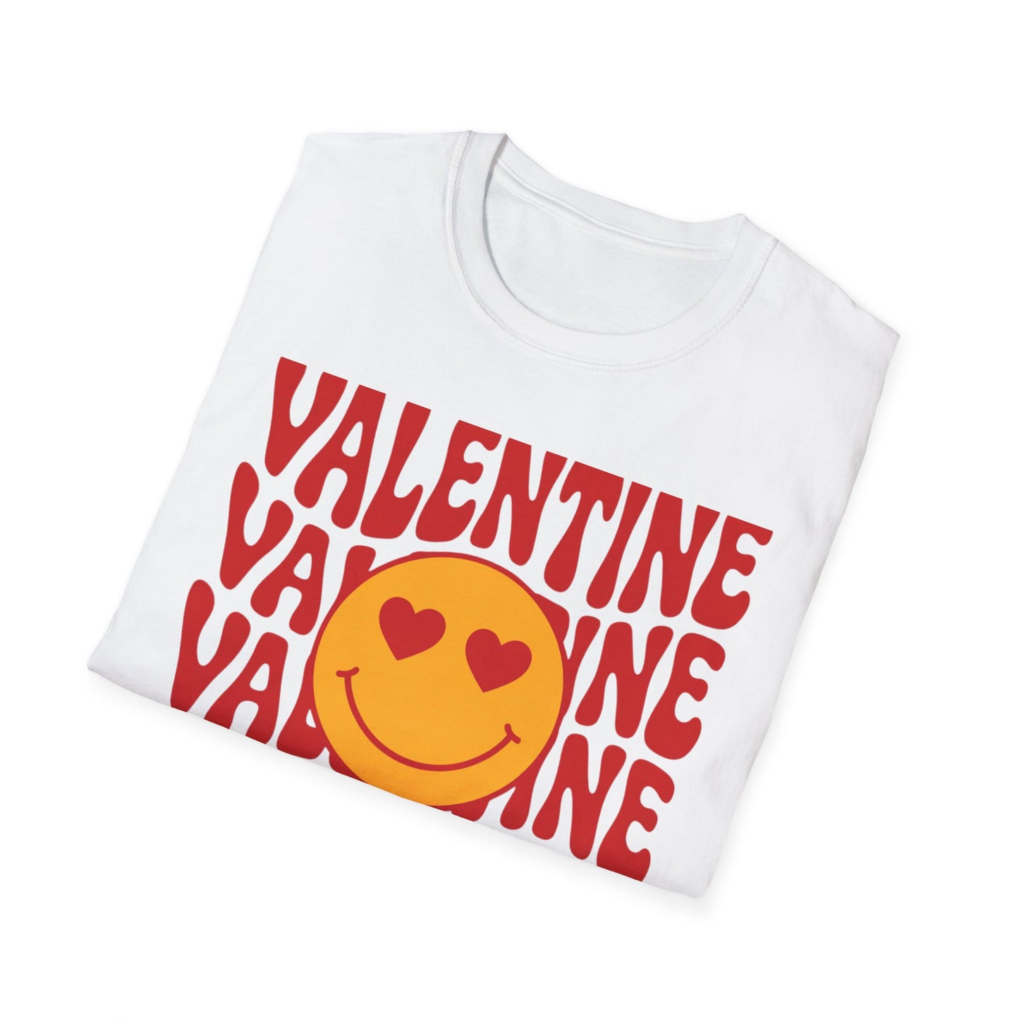 Groovy Valentine Heart Eyes Smiley T-Shirt - Retro Love Day Tee for Her & Him | Expressive & Cute