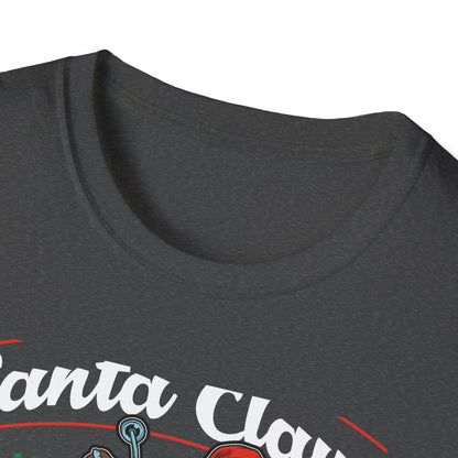 Epic Santa Biker T-Shirt - Cool Christmas Motorcycle Tee | Funny Holiday Rider Apparel Gift for Men & Women | 'Santa Is Coming To Town'