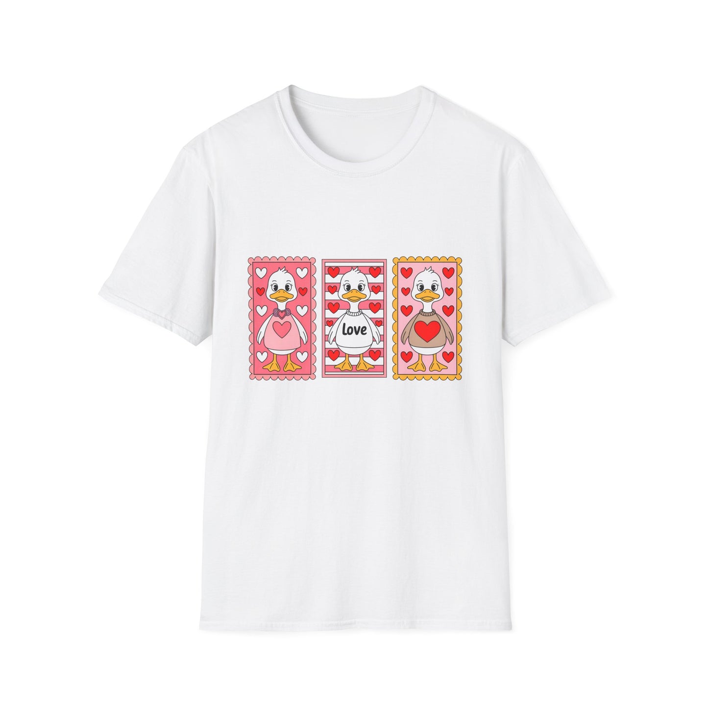 Charming Love Duck & Hearts T-Shirt | Adorable Valentine's Day Tee for Kids & Animal Lovers - Cute & Unique!