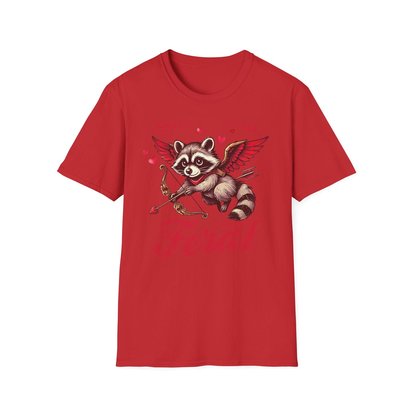 Hilarious Feral Raccoon Cupid T-Shirt | Anti-Valentine's Day Sarcastic Tee | Unique Funny Gift for Animal Lovers