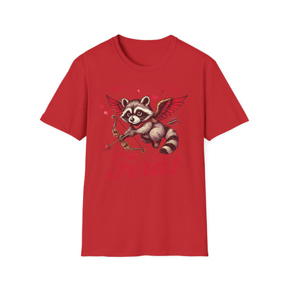 Hilarious Feral Raccoon Cupid T-Shirt | Anti-Valentine's Day Sarcastic Tee | Unique Funny Gift for Animal Lovers