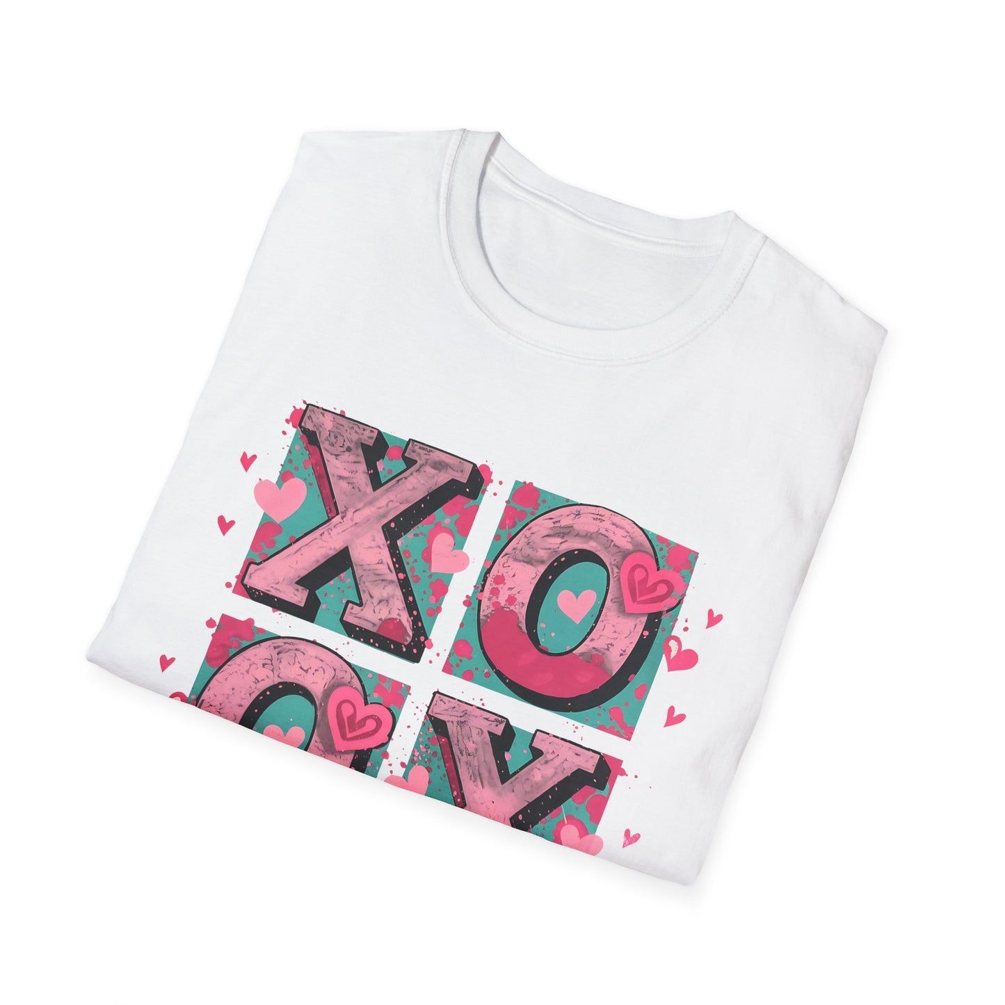 Expressive XOXO T-Shirt | Distressed Hugs & Kisses Valentine's Day Tee | Trendy Romantic Love Shirt for Her