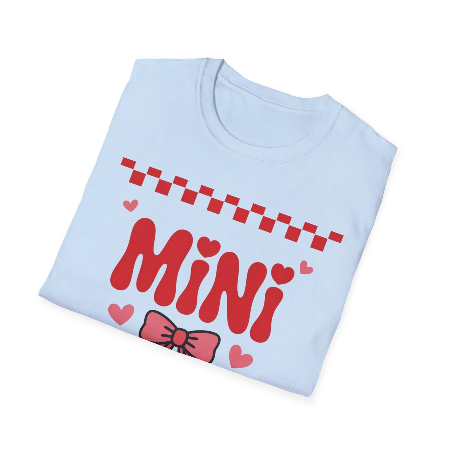 Adorable "MINI" Hearts & Bow T-Shirt | Trendy Checkered Design for Cute Girls & Sweethearts | Perfect Gift Tee