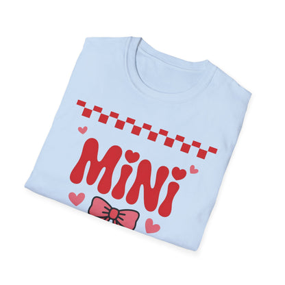Adorable "MINI" Hearts & Bow T-Shirt | Trendy Checkered Design for Cute Girls & Sweethearts | Perfect Gift Tee