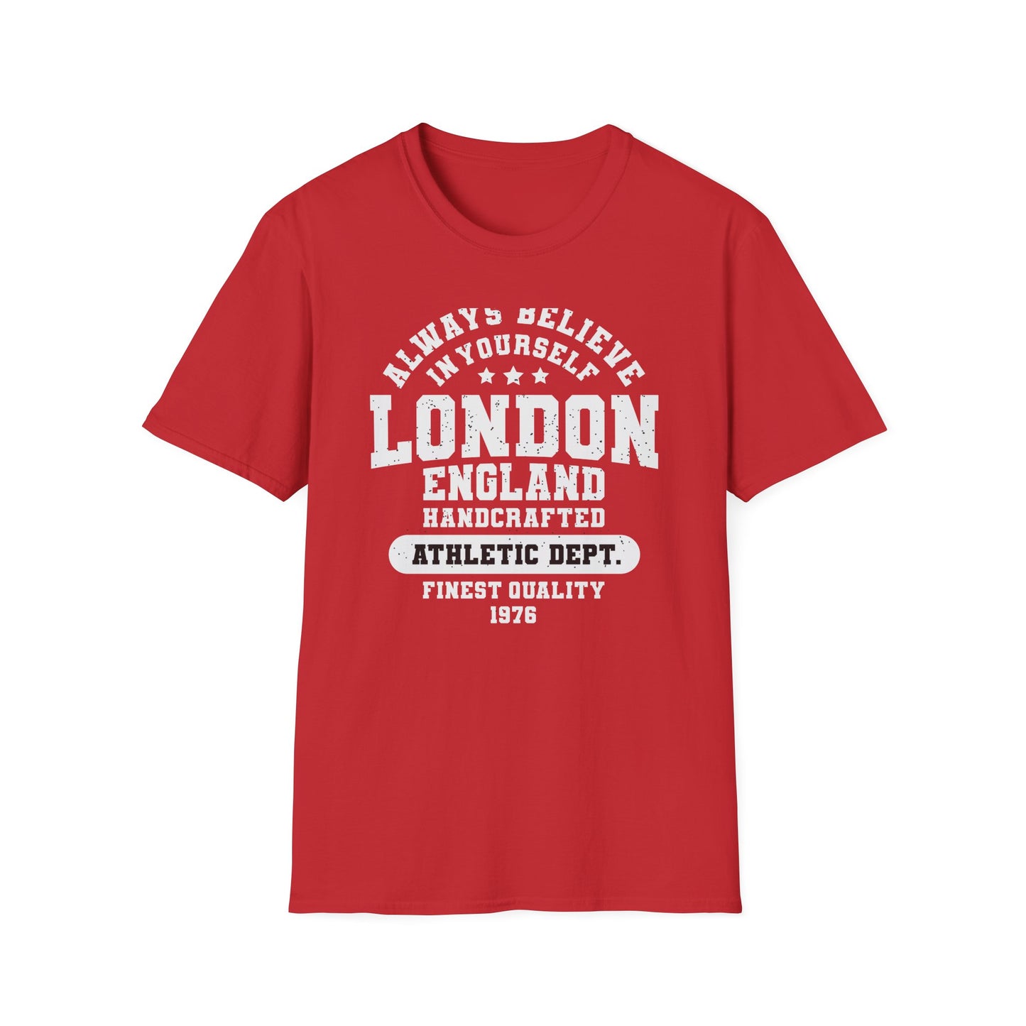 Vintage London Athletic Dept. T-Shirt | Believe In Yourself England Tee | Premium Quality Sportswear & Inspirational Style