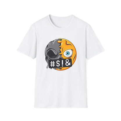 Bold Censored Emoji Skull T-Shirt - Edgy Duality Graphic Tee | Express Your Inner Mood