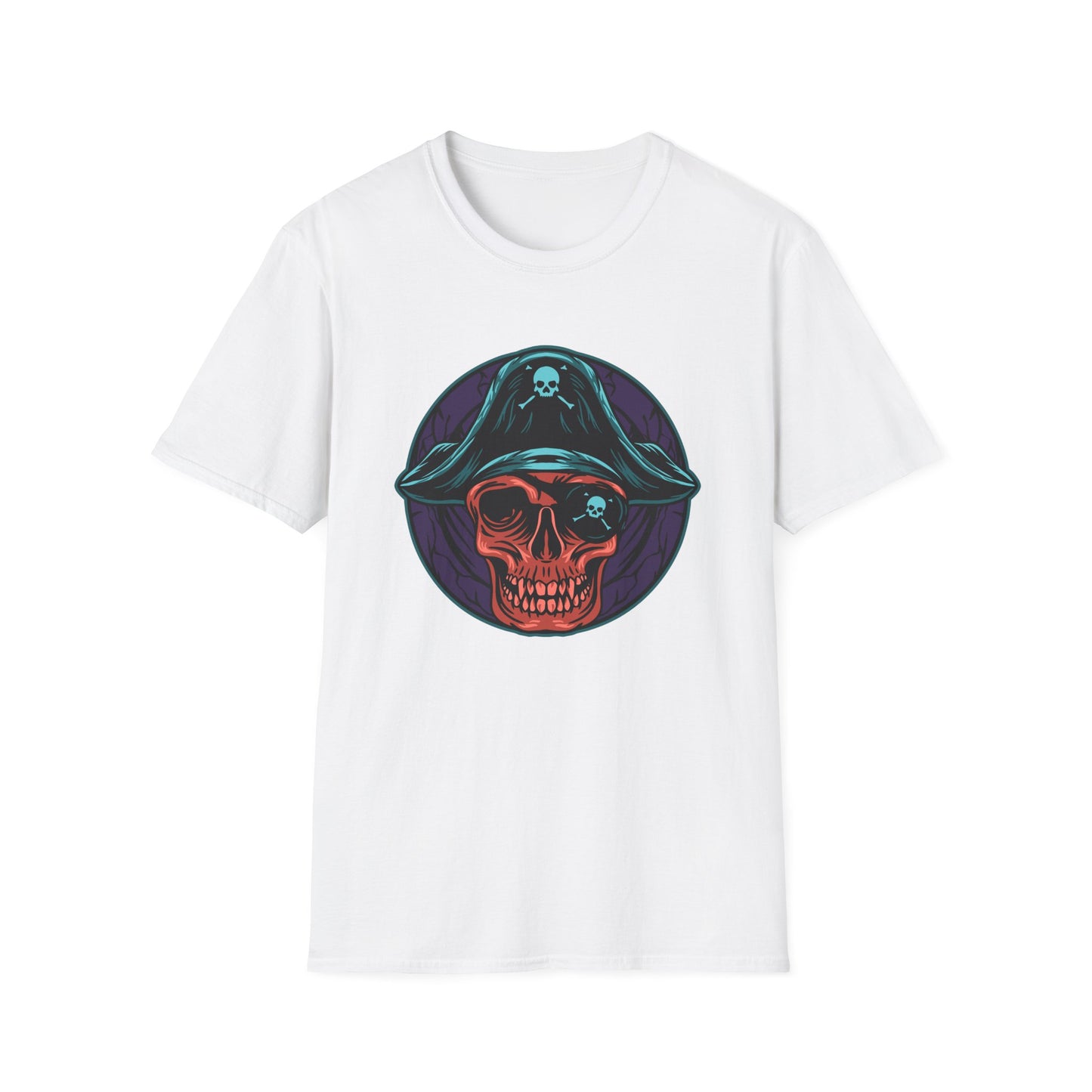 Epic Pirate Skull T-Shirt | Bold Tricorn Hat & Eye Patch Graphic Tee | Unique Adventure Apparel for Pirate Fans