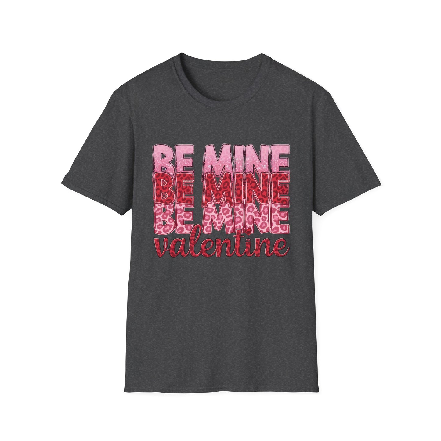 Adorable Be Mine Valentine T-Shirt | Trendy Pink & Red Leopard Print Tee for Her | Sweet V-Day Gift