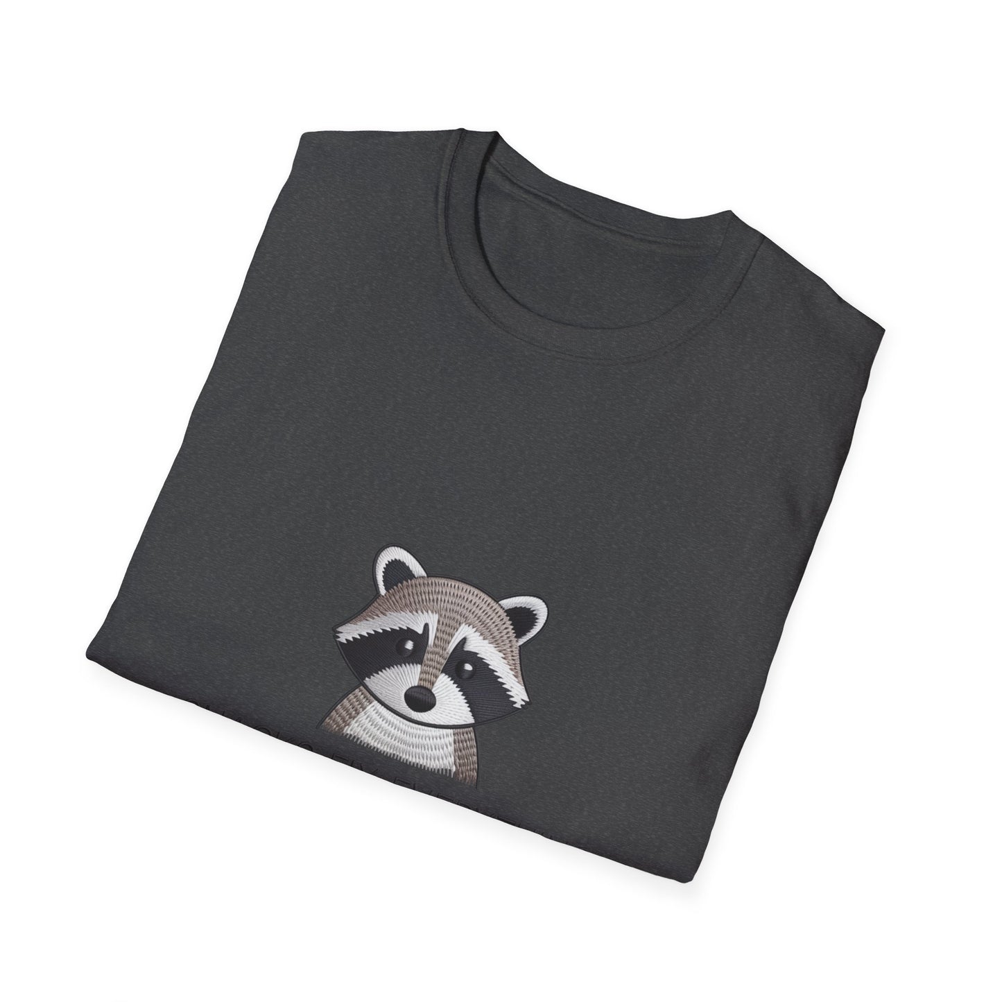 Awesome Raccoon 'Snacks Fix Everything' Embroidered T-Shirt - Funny Foodie Animal Tee for Snack Lovers