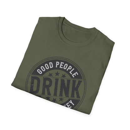 Vintage 'Good People Drink Good Whiskey' T-Shirt | Classic Whiskey Lover Tee for Bar Nights & Gifts