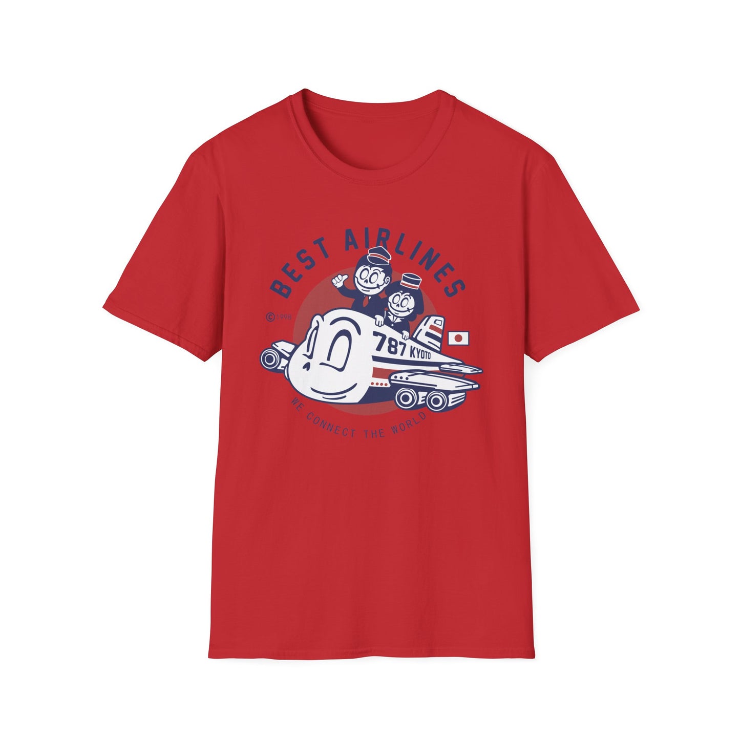 Retro Best Airlines Japan Travel T-Shirt - Awesome Vintage 787 Kyoto Pilot & Crew Graphic Tee
