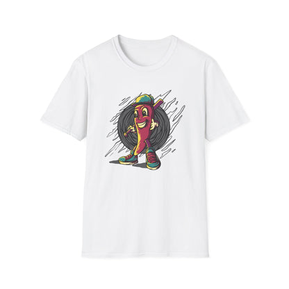 Epic Chili Pepper Baseball Player T-Shirt - Vibrant Cartoon Hot Pepper Tee for Sports Fans | Unique Game Day Apparel