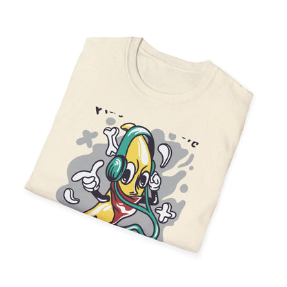 Epic Play Your Music Cool Banana T-Shirt | Retro Cartoon DJ Tee for Music Lovers | Vibrant & Unique Graphic Apparel