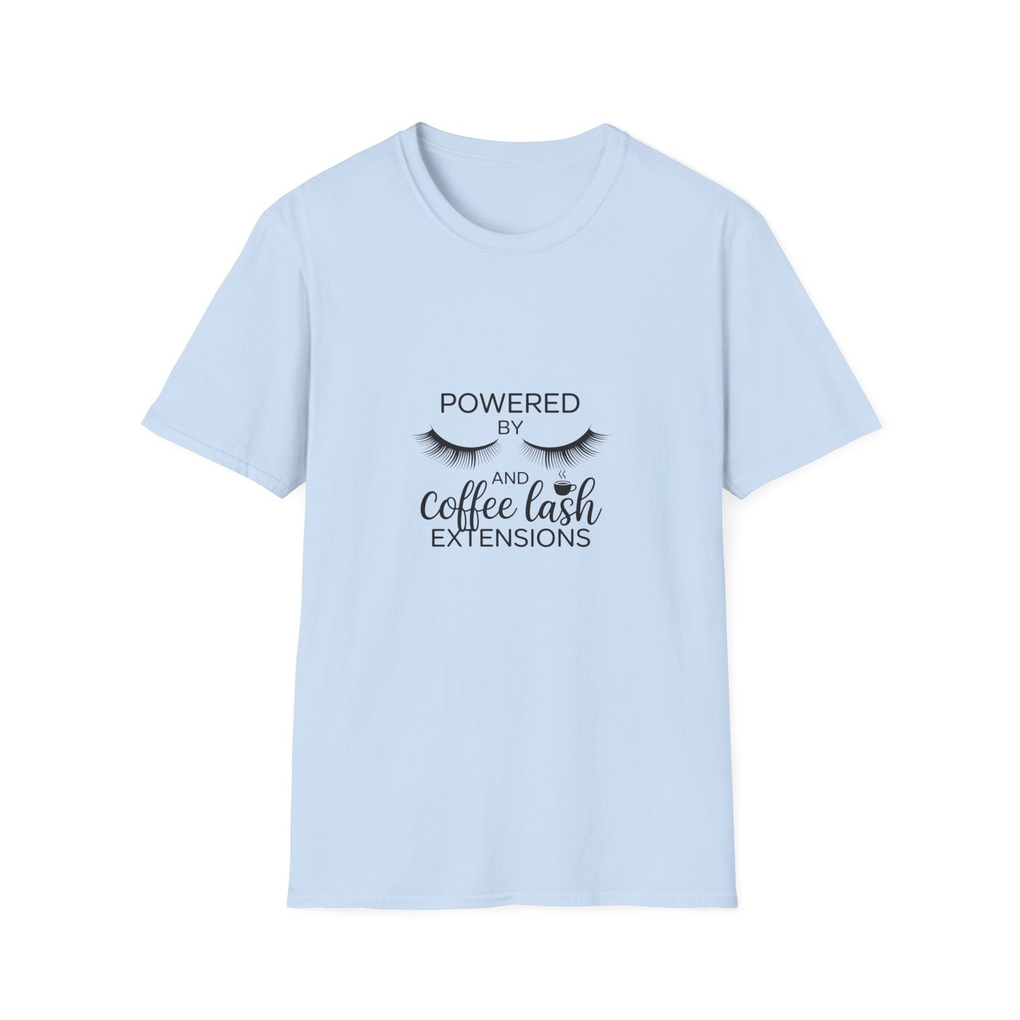 Empowering Lash Lover T-Shirt | Powered By My Extensions | Chic Beauty Tee for Lash Artists & Fans
