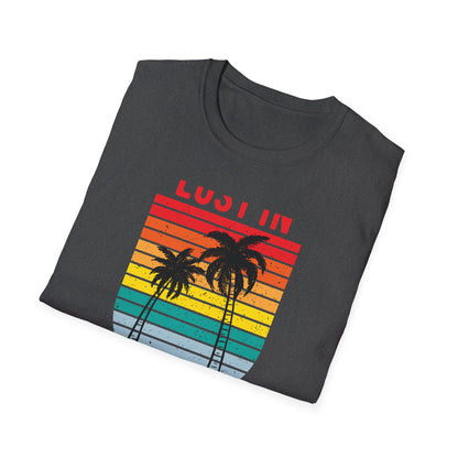 Lost In Hawaii T-Shirt | Retro Sunset Palm Trees Beach Vacation Tee | Trendy Island Life Souvenir Gift Top