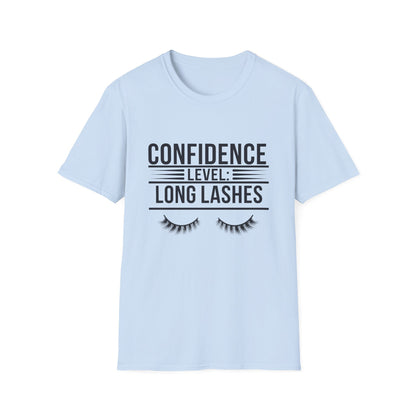 Empowering Confidence Level: Long Lashes T-Shirt | Chic Beauty Tee for Makeup Lovers & Lash Queens