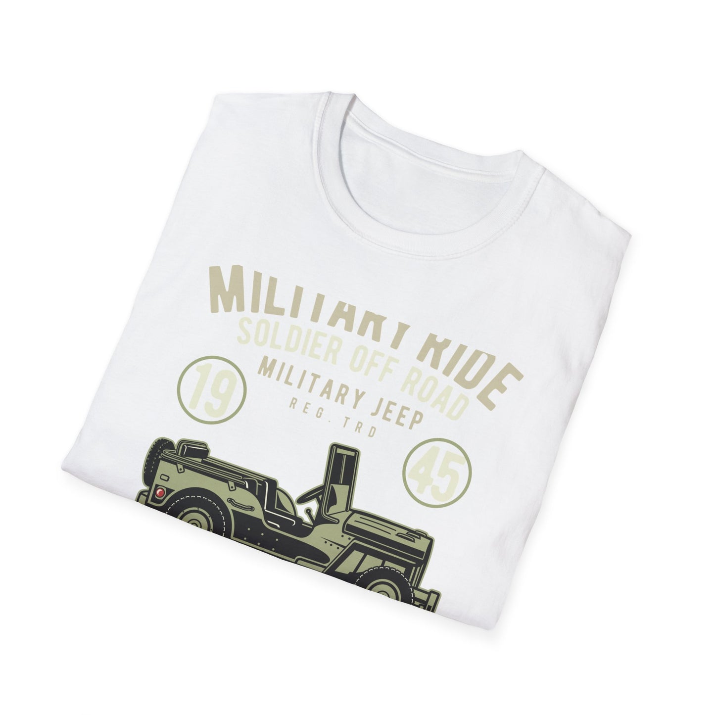 Awesome Vintage Military Jeep 1945 T-Shirt | Soldier Off-Road Army Graphic Tee for Veterans & History Buffs